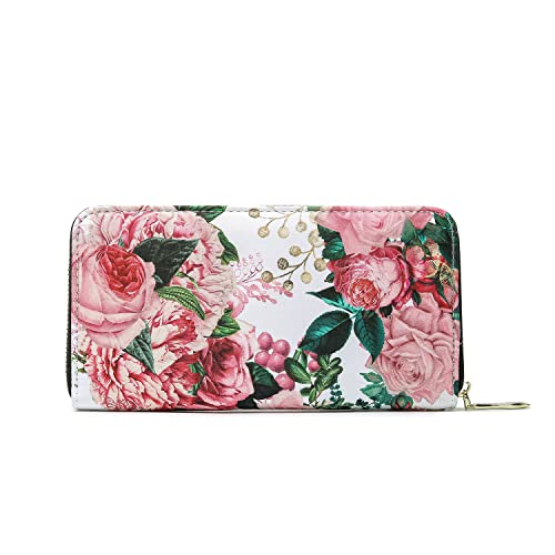 LOVESHE Wallet For Women(Pink-Flower)