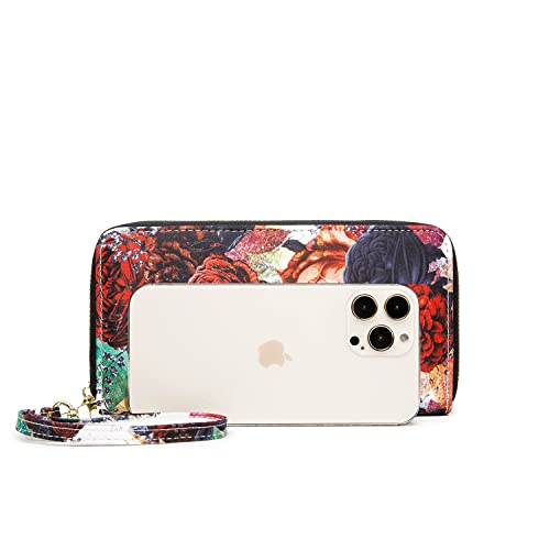 LOVESHE Wallet For Women(Red-Flower)